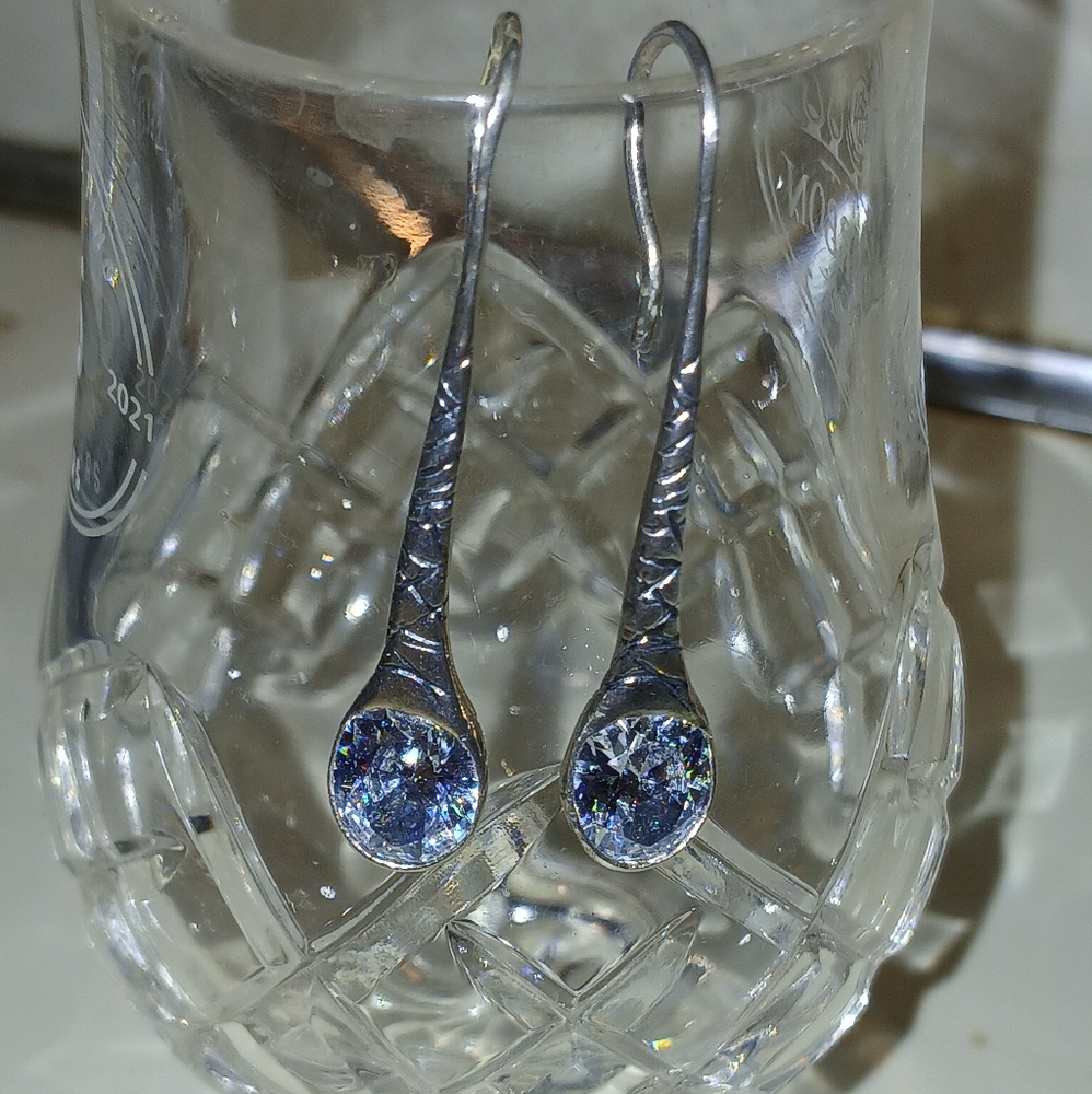 ✨️Silpada Falling Star Cubic Zirconia Earrings in Sterling Silver ✨️ - Picture 6 of 15